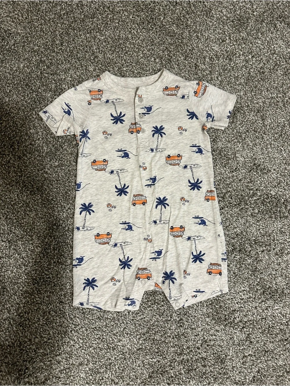 Carter's Red and Heather Gray Nautical One-Piece Rompers (2-Pack)